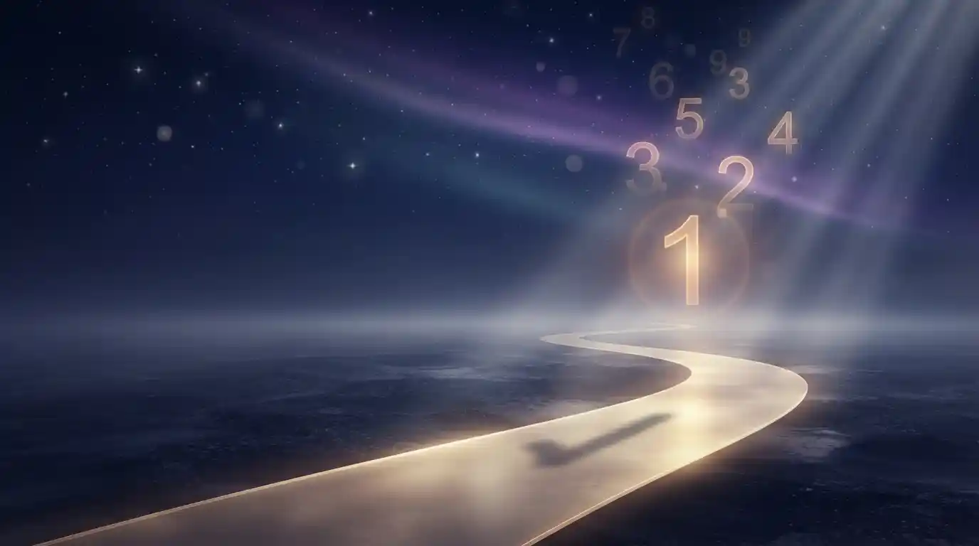 Golden pathway through a cosmic starfield, symbolizing a life path journey